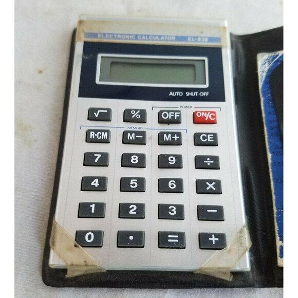 Sharp EL-838 with Manual and Cover Memory Pocket Calculator - Picture 4 of 6